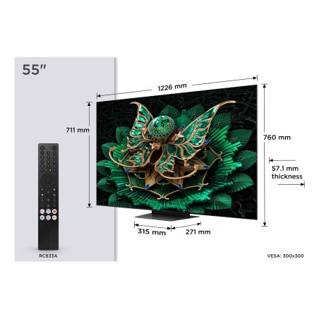TCL 55C7K 55" 4K Ultra HD Smart TV - Stunning Metallic Design, Wi-Fi Enabled, 1397 cm Display - Experience Cinematic Excellence!